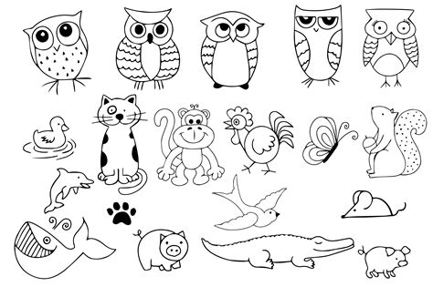 Doodle Animals By Carrtoonz | TheHungryJPEG