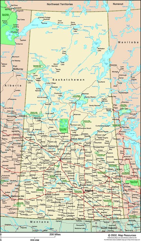 Saskatchewan, Canada Political Wall Map | Maps.com.com