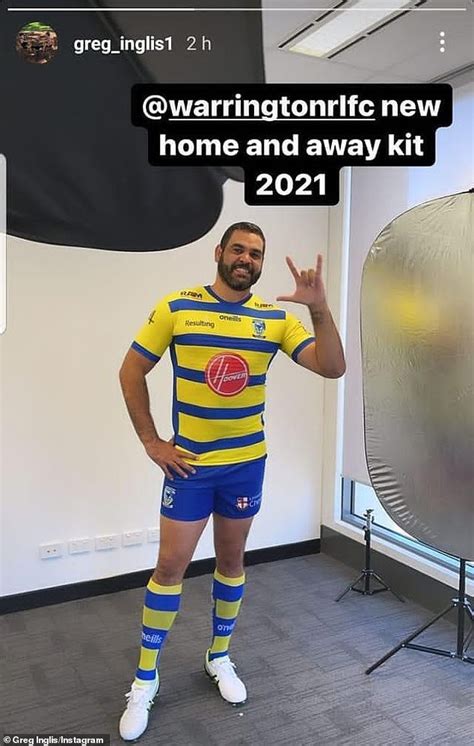 Rugby league great Greg Inglis poses in the new Warrington Wolves kit ...