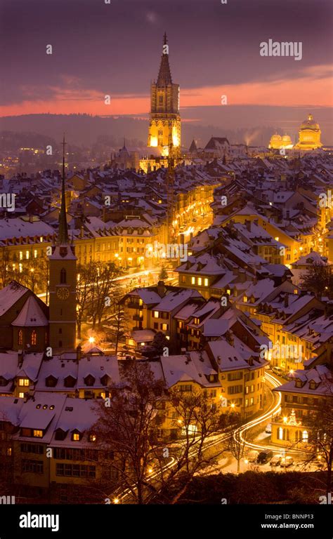 Bern BE Old Town night winter canton Bern town city Christmas Advent ...