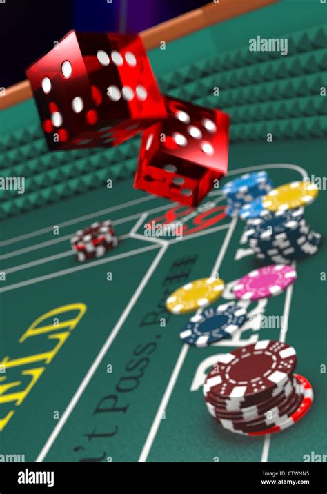 Casino craps table and dice Stock Photo - Alamy