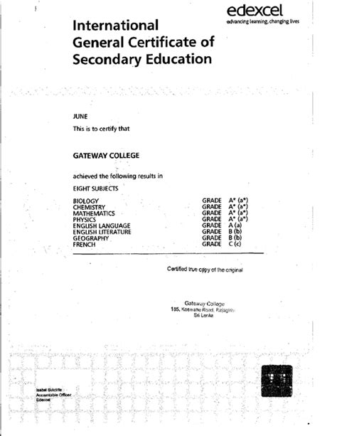 Secondary School Sample Documents for International Admissions | Office ...