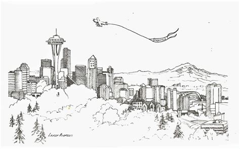 Seattle Skyline Coloring Pages