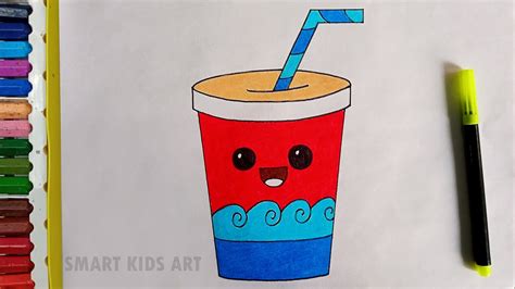 How To Draw A Cute Drink | Cold Drink Drawing Easy | Drawing For Kids ...