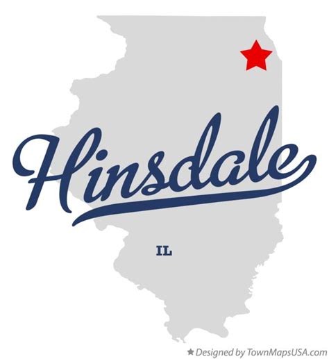 Map of Hinsdale, IL, Illinois