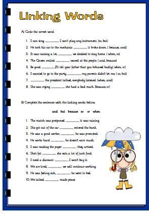 Linking Words Revision Worksheet | Linking words, Connecting words ...