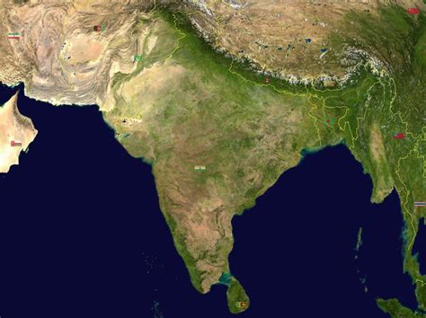 South asia India satellite map - Maps of India