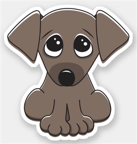 Cute puppy dog with big, begging eyes sticker | Zazzle | Cute puppies ...