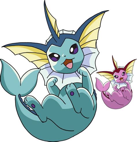 Vaporeon & Shiny Vaporeon (Bigger-Normal/Smaller-Shiny) | Pokemon eevee ...