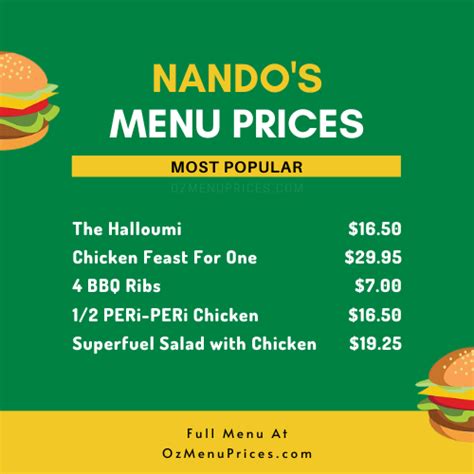 Nando’s Menu & Prices in Australia : r/OzMenuPrices