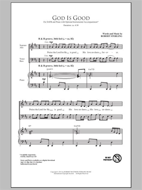 God Is Good | Sheet Music Direct