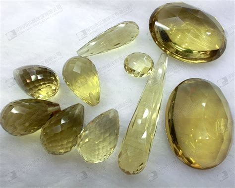 High quality lemon quartz faceted cabochon for jewelry 檸檬晶 « Bling gems ...