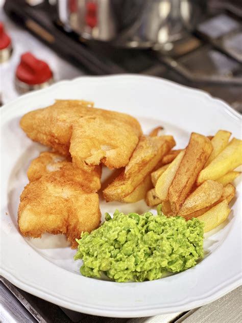 Fish and Chips with Mushy Peas - cooking with chef bryan