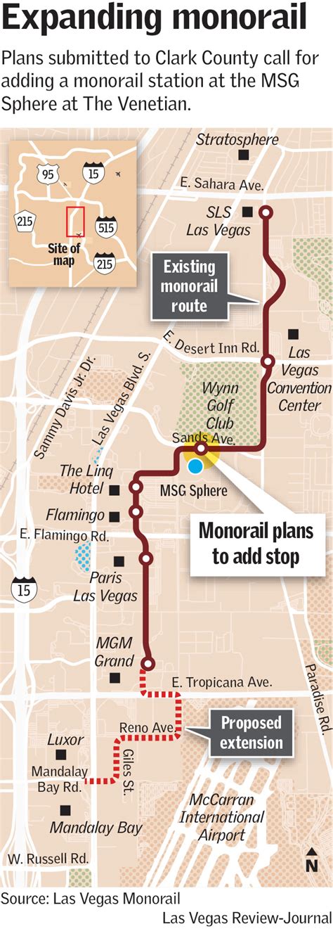 Monorail station planned for MSG Sphere arena in Las Vegas | Las Vegas ...