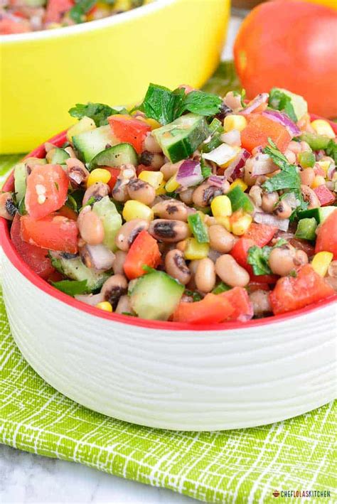 Black Eyed Peas Salad with simple vinaigrette dressing - Chef Lola's ...