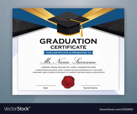 High school diploma certificate template design Vector Image