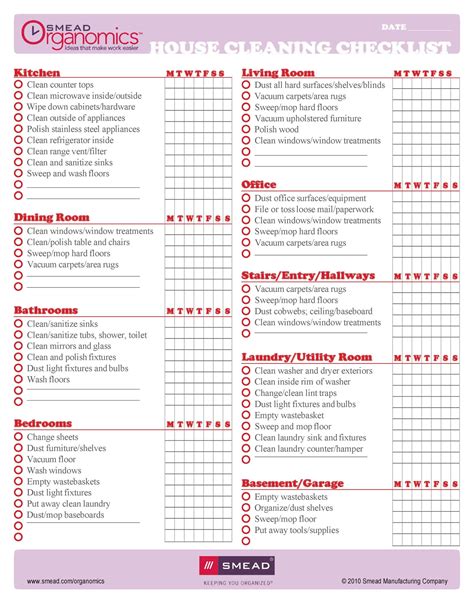 40 Printable House Cleaning Checklist Templates ᐅ TemplateLab ...