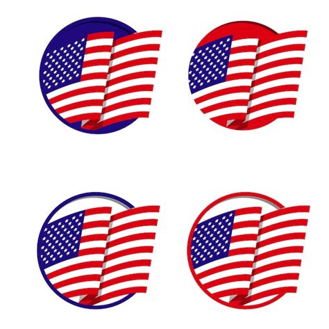 Premium Vector | American flag icon logo