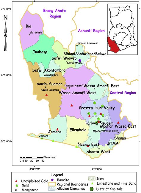 Map Of Western Region Ghana | Map Of West