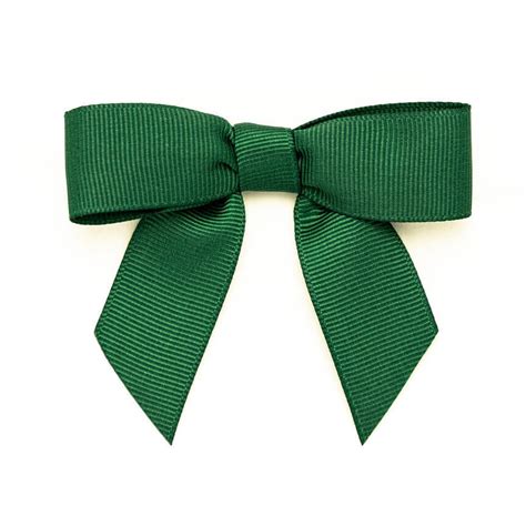 Forest Green Grosgrain Pre-tied Bow, 3.25” Bow, 5” Twist Tie, 7/8 ...