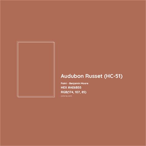 Benjamin Moore Audubon Russet (HC-51) Paint color codes, similar paints ...