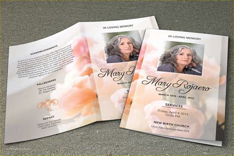 Free Funeral Program Template Photoshop Of Funeral Program Template ...