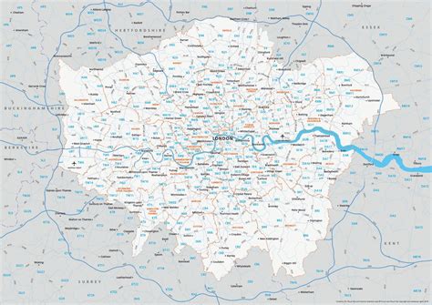 London Map By Postcode - Almire Marcelia