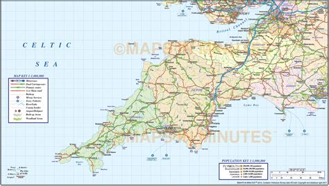 south west england county road and rail map at 1m scale in illustrator ...