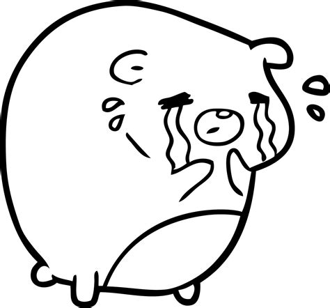 line drawing of a crying bear 12477001 Vector Art at Vecteezy