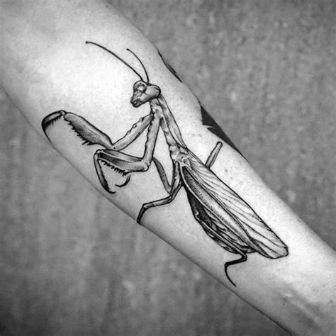 50 Praying Mantis Tattoo Designs For Men - Insect Ink Ideas | Insect ...