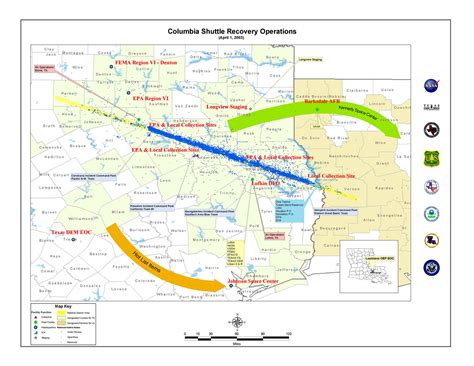 Push Peace on Tumblr: Map depicts the Columbia debris search area. The ...