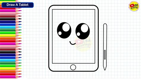 How To Draw A Cute Tablet - YouTube