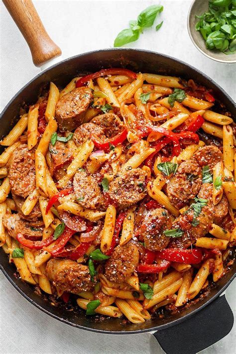 20-Minute Sausage Pasta Skillet | Easy skillet meals, Healthy recipes ...