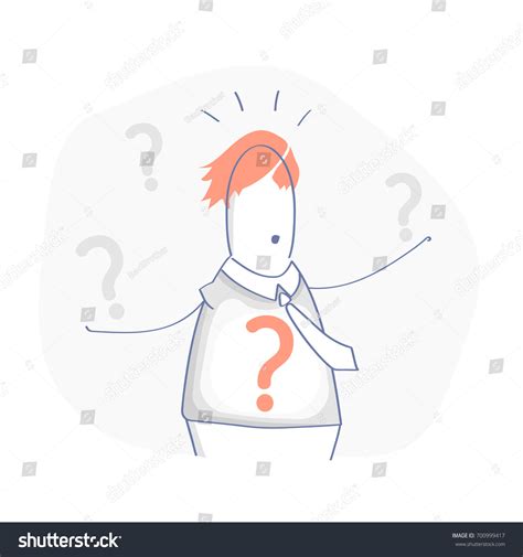 Cartoon Character Doubt He Wonders Has Stock Vector (Royalty Free ...