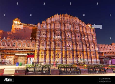 Famous Hawa Mahal Palace night view, Jaipur, India Stock Photo - Alamy