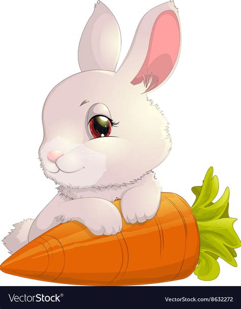 Rabbit on carrot Royalty Free Vector Image - VectorStock