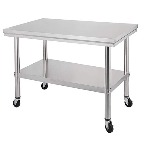 Amazon.com: Mophorn Stainless Steel Work Table with Wheels 24 x 30 Prep ...