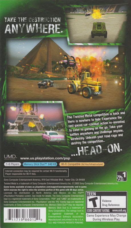 Twisted Metal: Head-On (2005) PSP box cover art - MobyGames