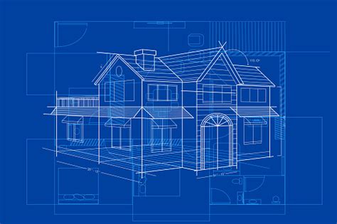 Blueprint Of Building Stock Illustration - Download Image Now ...