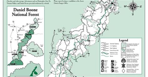 Sheltowee Trace Trail Map through Daniel Boone National Forest | Hiking ...