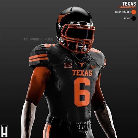 Texas Longhorns Football Uniform with Number Six