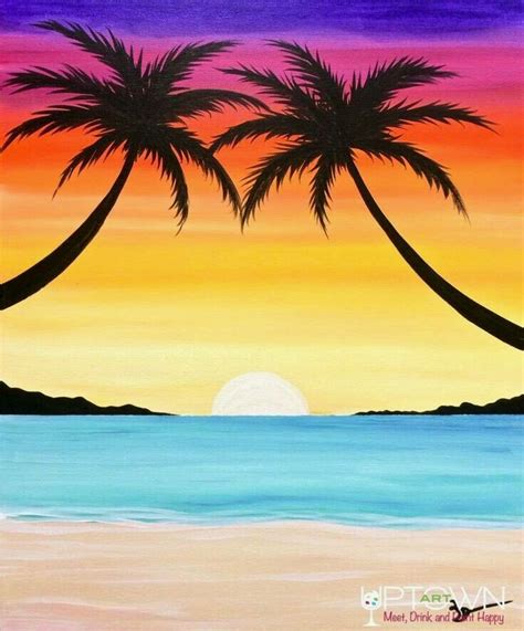 Pin on dessin | Sunset canvas painting, Sunset painting, Sunset ...