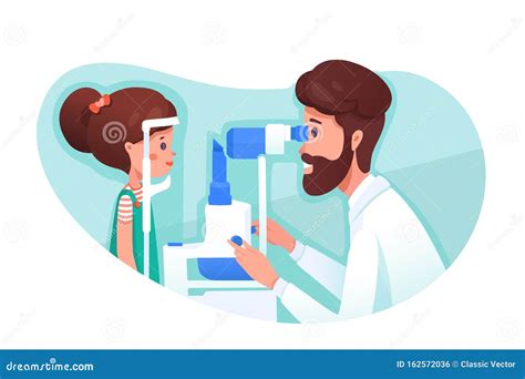 Eye Clinic Appointment Flat Vector Illustration Stock Vector ...