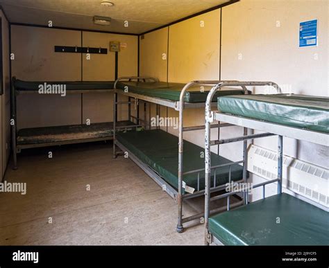 Bunk beds i temporary military accommodation, UK Stock Photo - Alamy