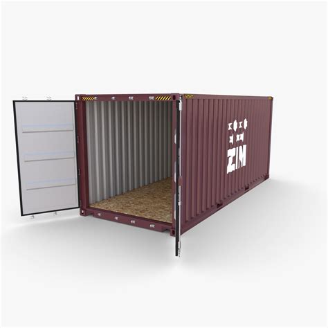 20ft Shipping Container ZIM 3D model | CGTrader