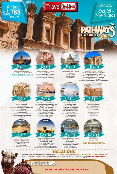 2021 HOLYLAND ALL IN TOUR PACKAGES - TravelOnline Philippines