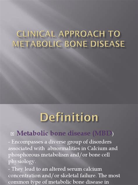 Clinical Approach To Metabolic Bone Disease | PDF | Bone | Diseases And ...