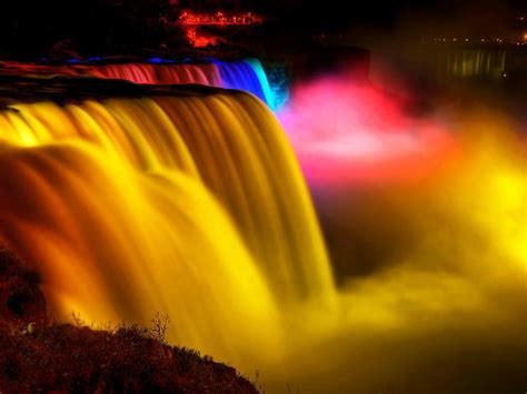 Colorful Illumination at Niagara Falls - XciteFun.net