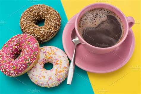 Donuts and coffee. ~ Food & Drink Photos ~ Creative Market