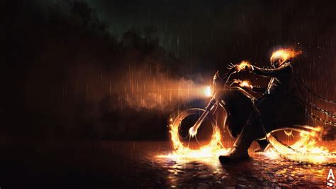 2560x1440 Ghost Rider On Bike Fire 1440P Resolution ,HD 4k Wallpapers ...